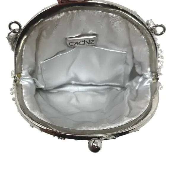 Cache Silver beaded sequins clutch bag - Picture 6 of 8